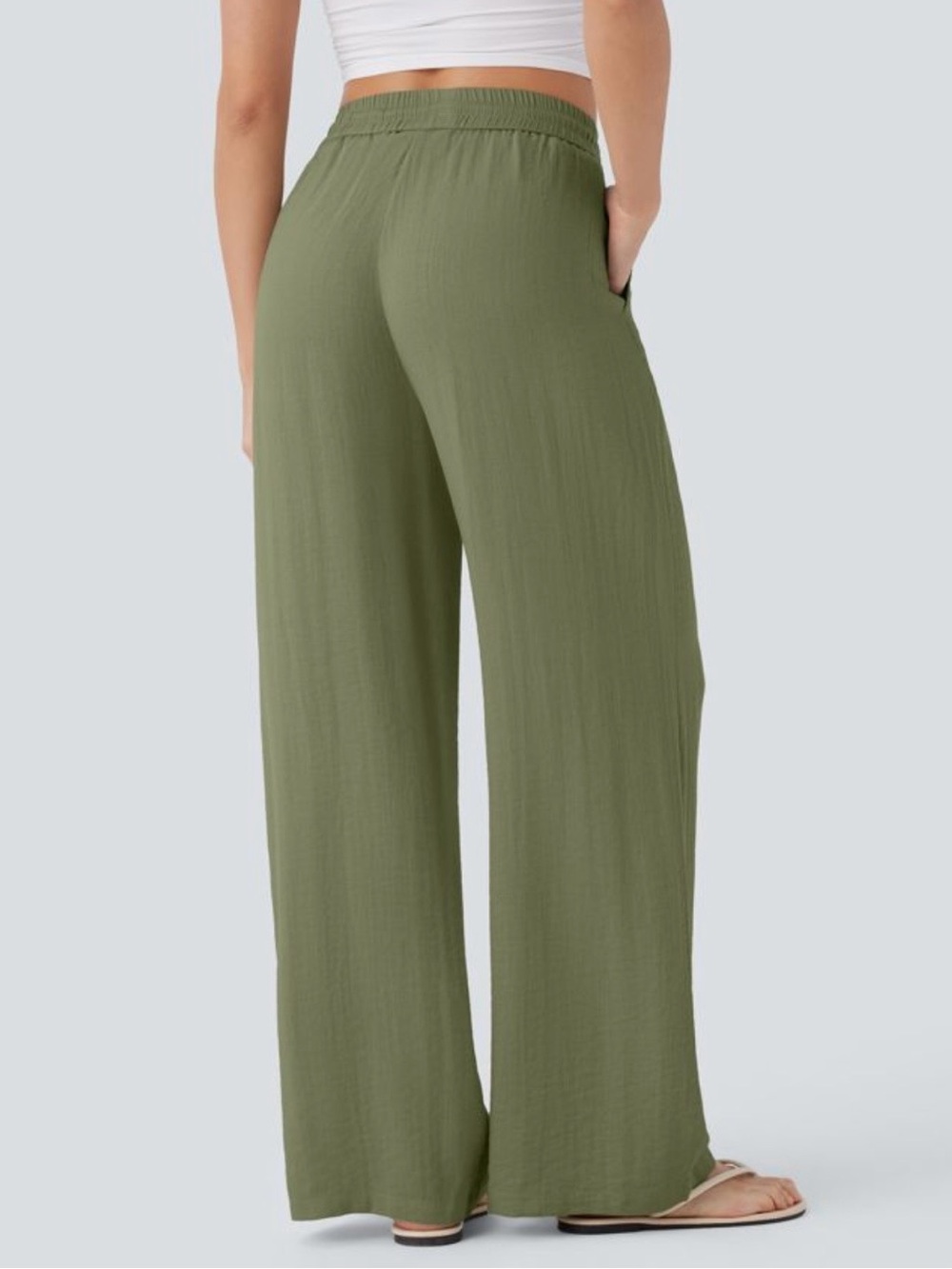 HALARA Olive Green Wide Leg Pants - Picture 2 of 11